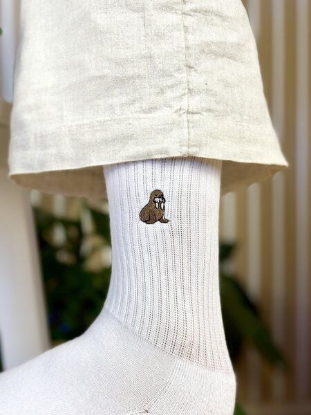 Purewater Walross | Bio Baumwoll Socken | Bestickt von Purewater