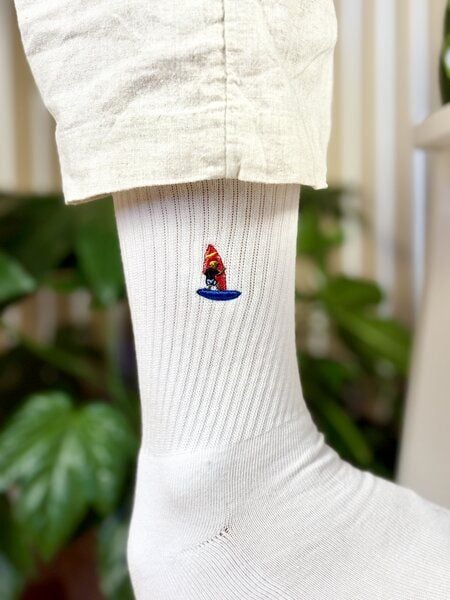 Purewater Windsurfer | Bio Baumwoll Socken | Bestickt von Purewater
