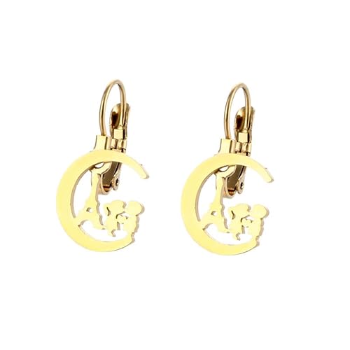 Ohrringe Gold,Goldene Ohrringe Damen,Hypoallergen Earrings for Women,mit Schwarzen Emaillierten Buchstaben Ohrringe Gold,Goldene Ohrringe Damen,Hypoallergen Earrings for Women,mit Schwarzen Emaillierten Buchstaben von Purhole