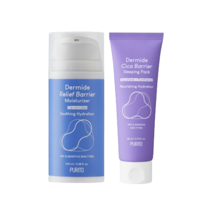 Purito SEOUL - Dermide Relief Barrier Moisturizer - 100ml + Dermide Cica Barrier Sleeping Pack - 80ml Set von Purito SEOUL