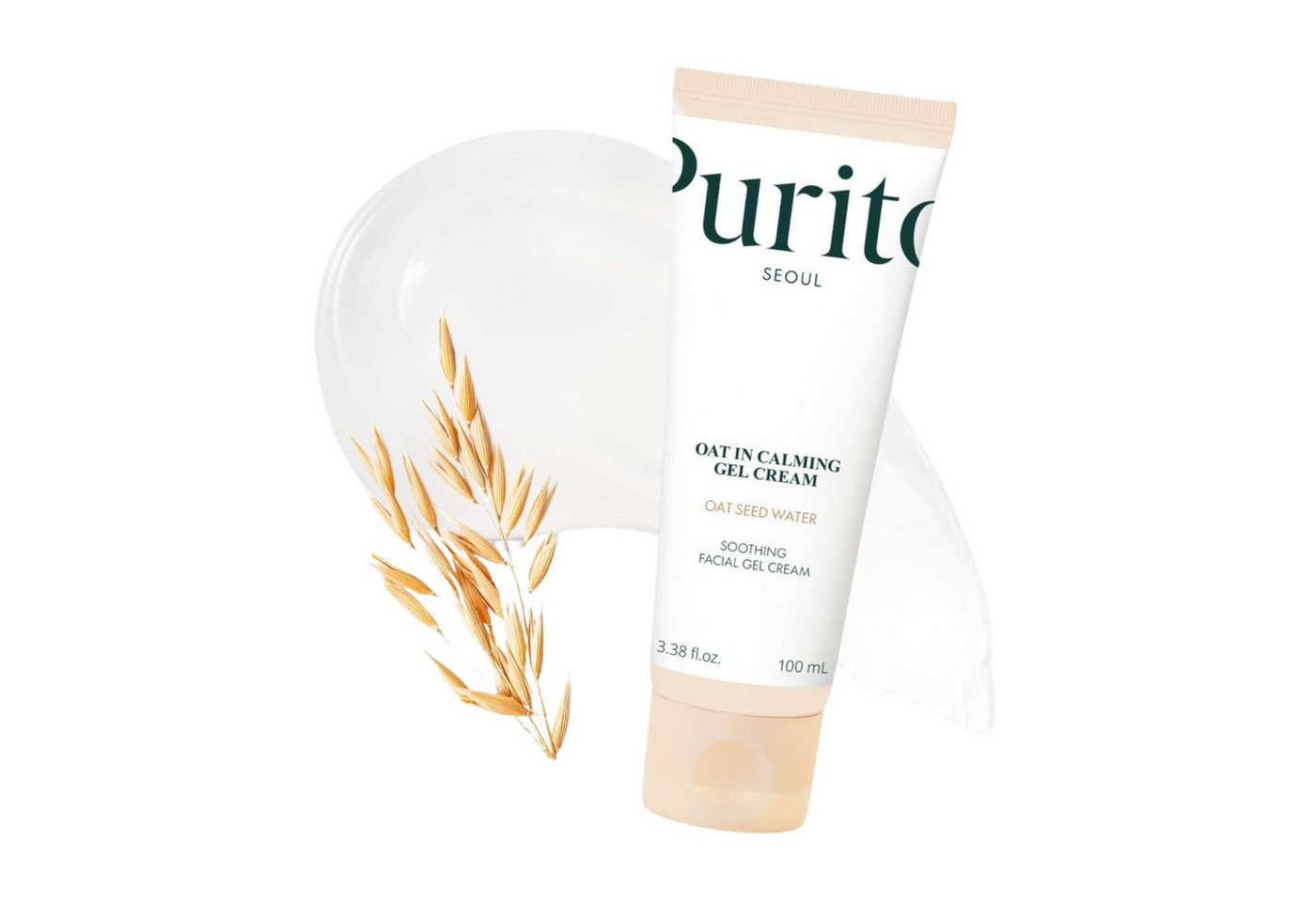 Purito Seoul Tagescreme Oat-in Calming Gel Cream 100 ml – leichte Gel-Creme mit 77 % Hafer- Seed-Water, Panthenol & Beta-Glucan, beruhigt Rötungen, spendet, langanhaltende Feuchtigkeit, non-sticky Finish, vegan korean skincare von Purito Seoul