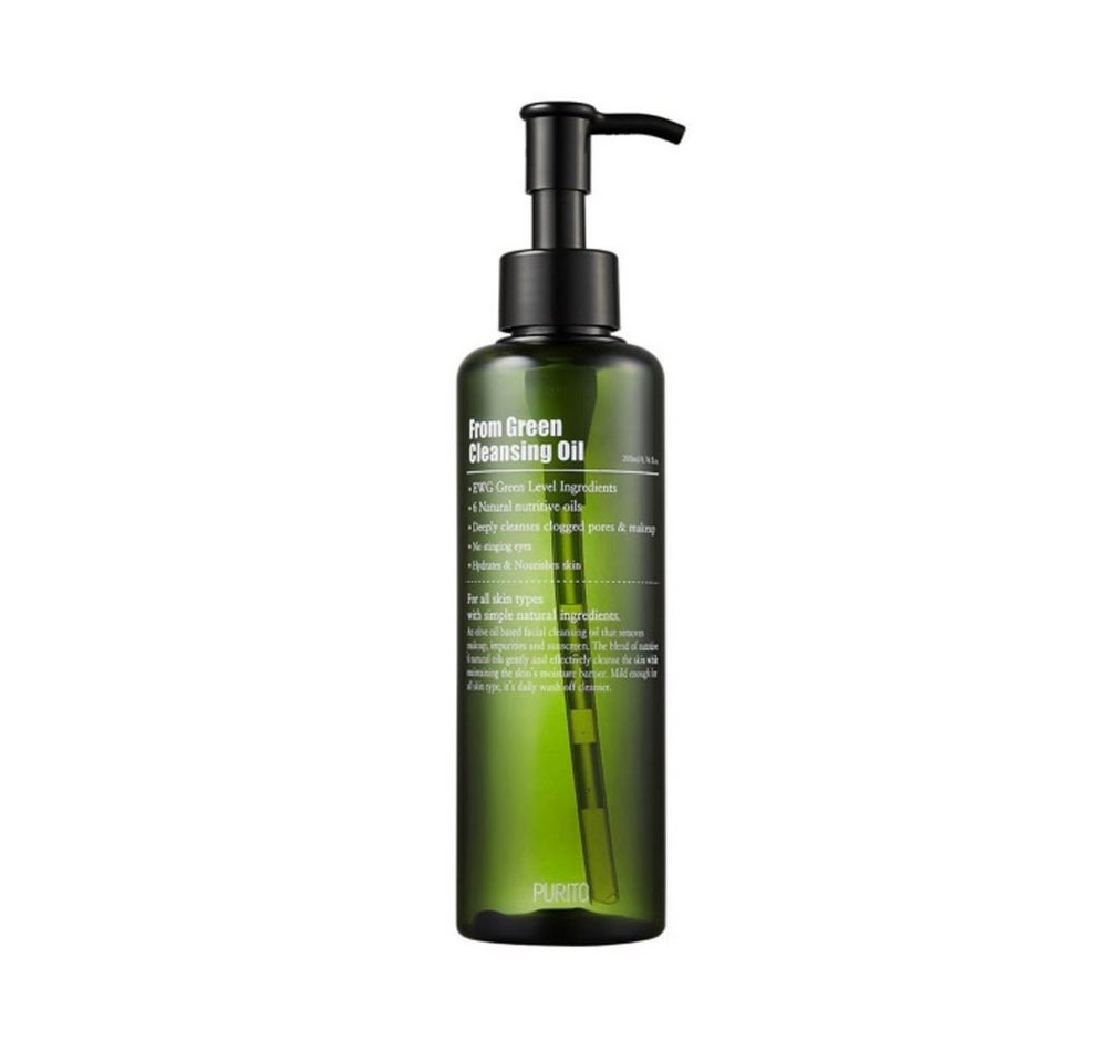 Purito Gesichts-Reinigungsmaske Purito, From Green Cleansing Oil - 200 ml, Mildes, pflanzenbasiertes Reinigungsöl für alle Hauttypen von Purito