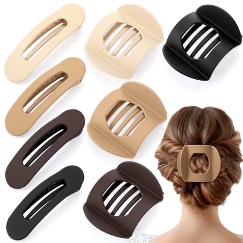 PurityPeak 8 Haarklammern Damen Set 2 Stile Flache Haarklammern mit Starker Haftung für Dickes und Dünnes Haar in Neutralen Farben von PurityPeak