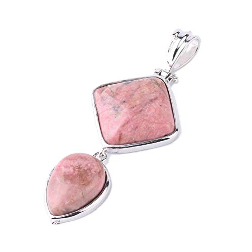 Purmy Halskette Frauen rhodochrosit anhänger Wassertropfen Rhombus Shape Chakra Kristalle Heilstein anhänger Charms 6.3X2.5CM von Purmy