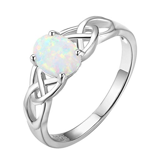 Purmy Silber Ring 925 Weißer Opal Damen Ringe Ovale Form,Minimalistischer Schmuck Jubiläumsgeschenke Hochzeit Verlobung Ring Größe 57 (18.1) von Tanduaji
