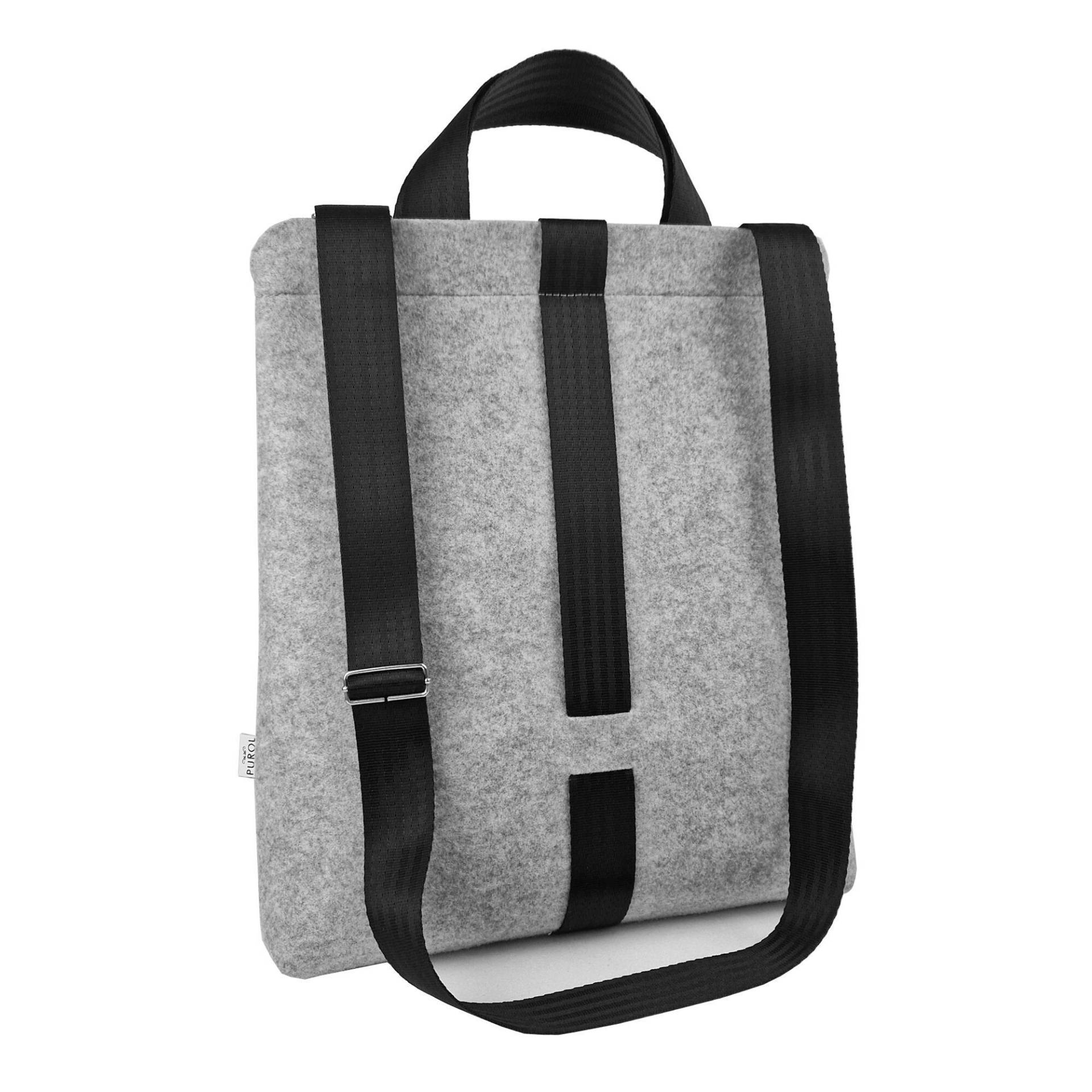 Filz Umhängetasche Laptoptasche Crossbody Und Handtasche Mit Schwarzem Autogurt Kann 15 Zoll Laptop Langen Verstellbaren Riemen in Taschen Aufnehmen von PurolDesignBags
