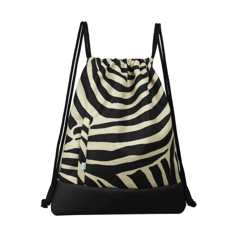 Ruckasack Zebra Hipster Turnbeutel Leder Sack Tasche Schwarz Urban Style von PurolDesignBags