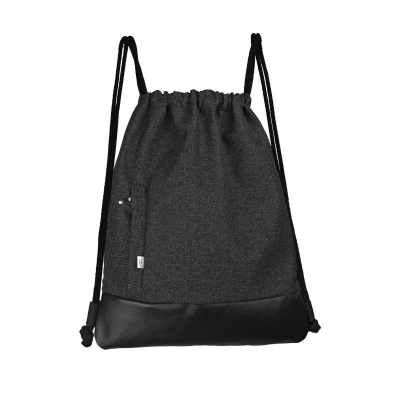 Rucksack Vegan Sack Tasche Turnbeutel Dunkelgrau Mit Schwarz Eko Leder Sacktasche Hipster Rucksack Zwei Reissverschluss Taschen von PurolDesignBags
