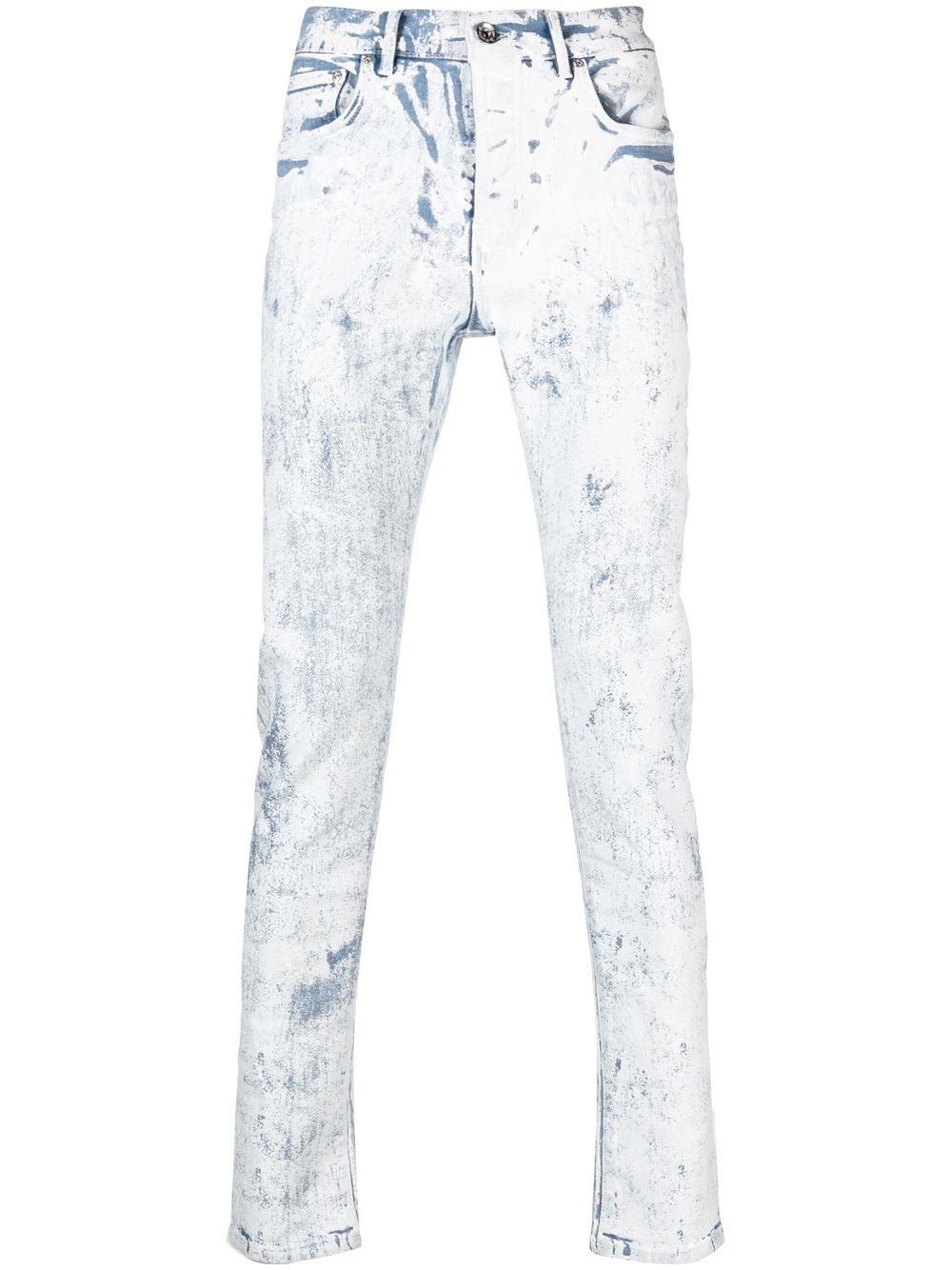 Purple Brand Cracked White Over Light Skinny-Jeans - Weiß von Purple Brand