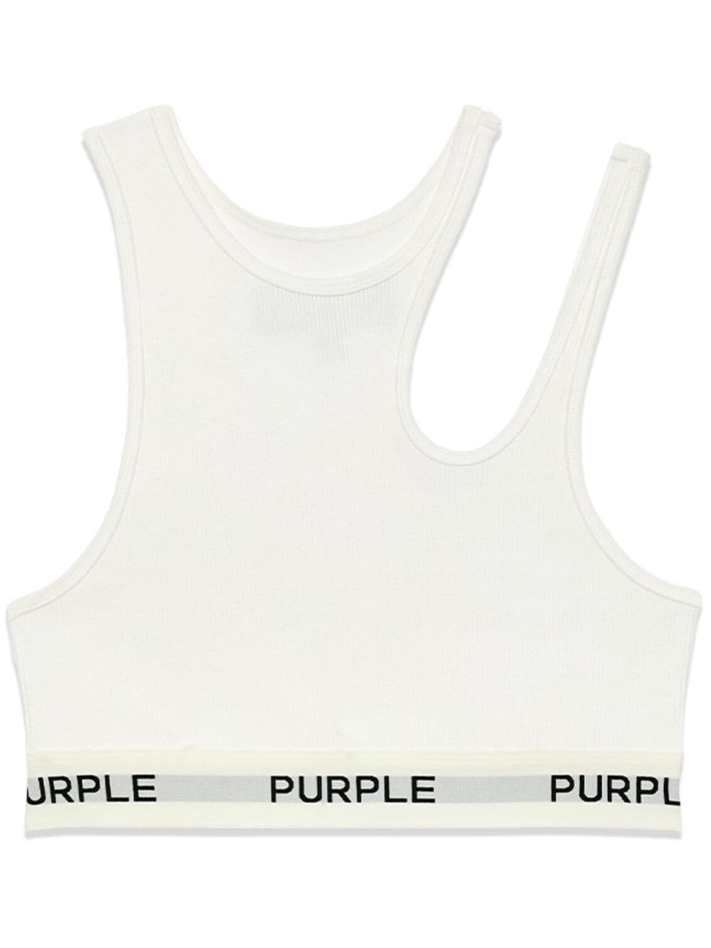 Purple Brand Cropped-Oberteil mit Cut-Out - Weiß von Purple Brand