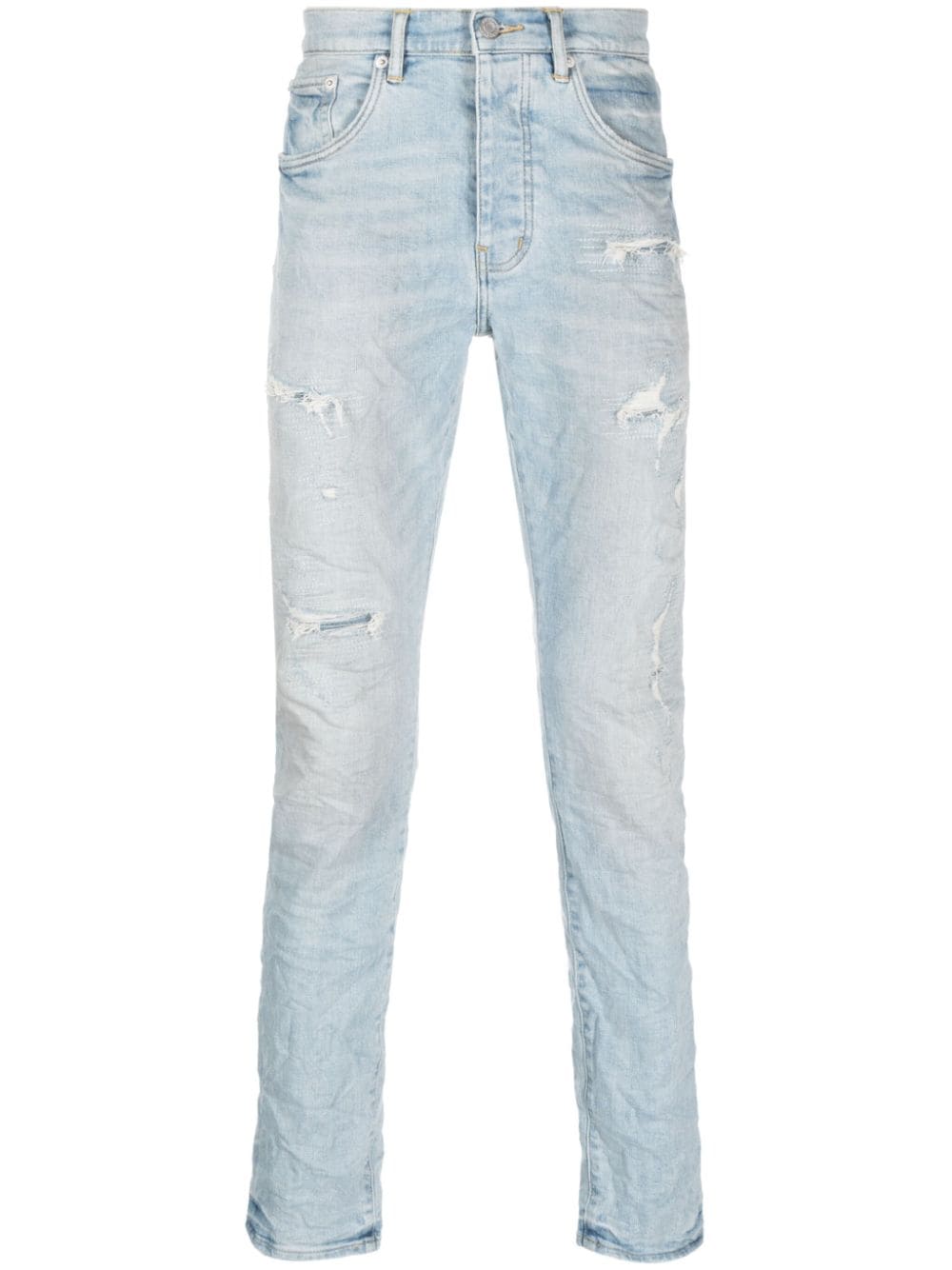 Purple Brand Slim-Fit-Jeans im Distressed-Look - Blau von Purple Brand