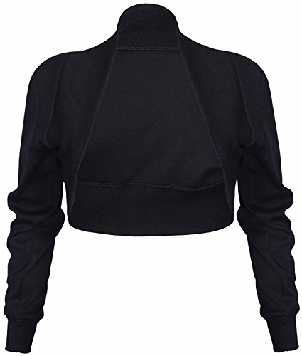 Frauen lange Ärmel + Gr. Bolero Strech Cardigan Top - 48-50, Schwarz von Purple Hanger