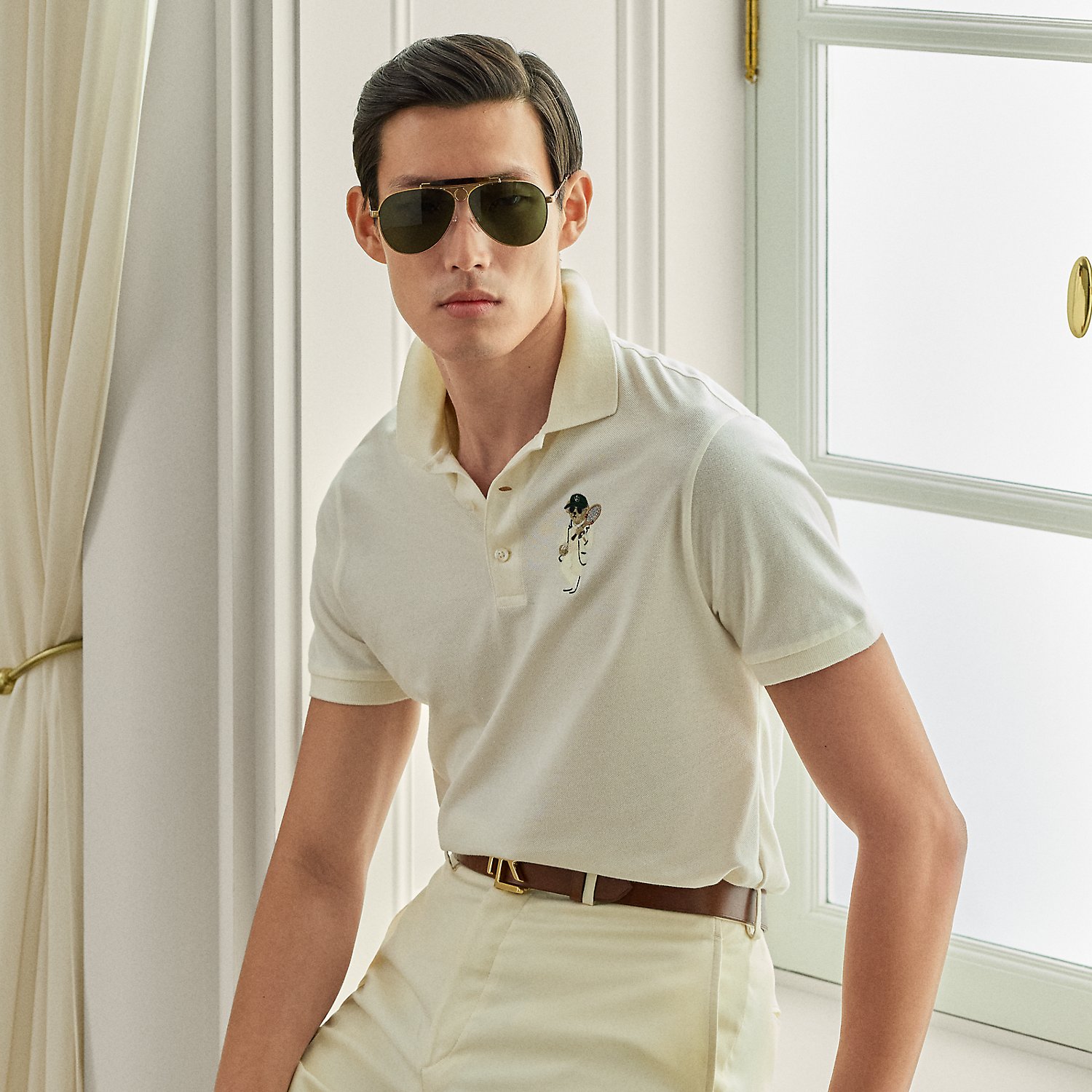 Custom-Slim-Fit Poloshirt mit Polo Bear von Purple Label