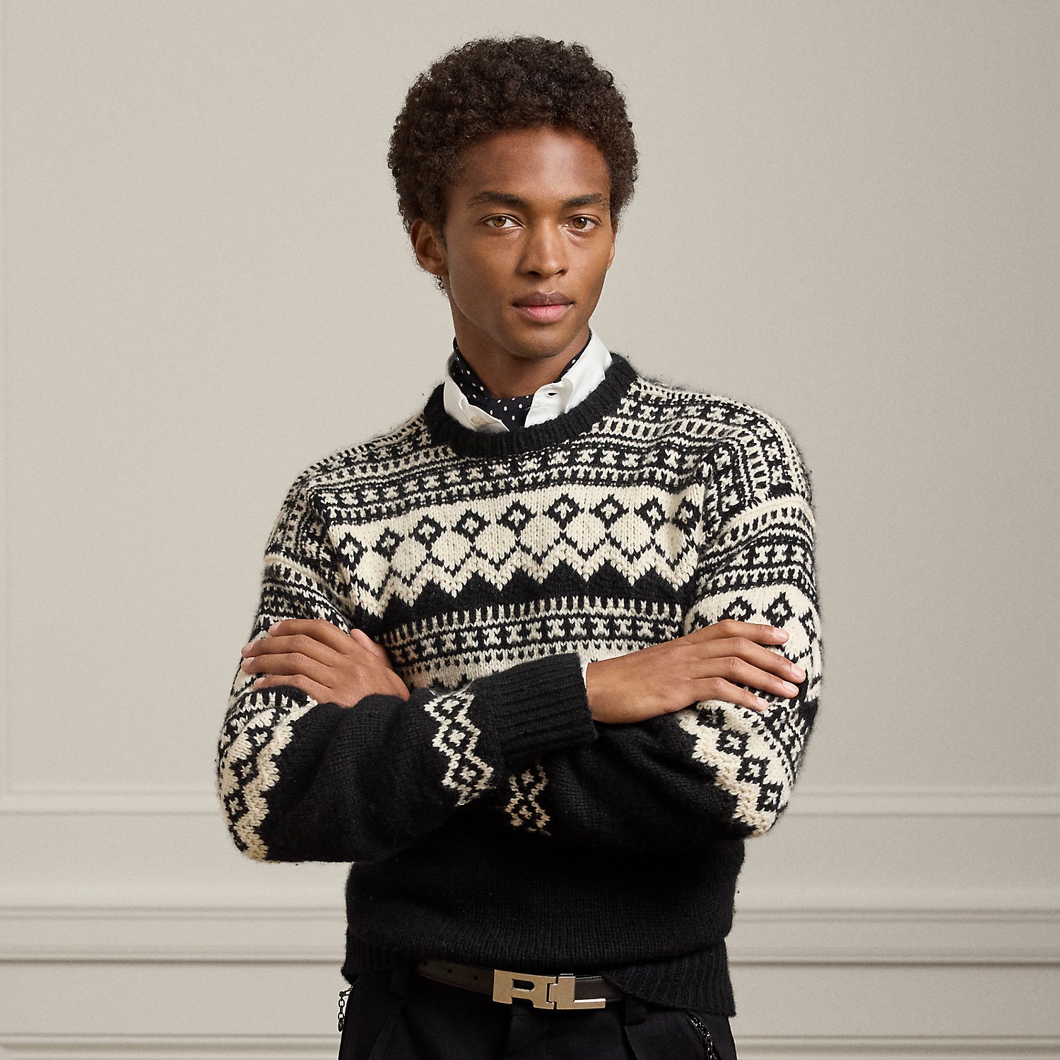 Fair-Isle-Rundhalspullover aus Kaschmir von Purple Label