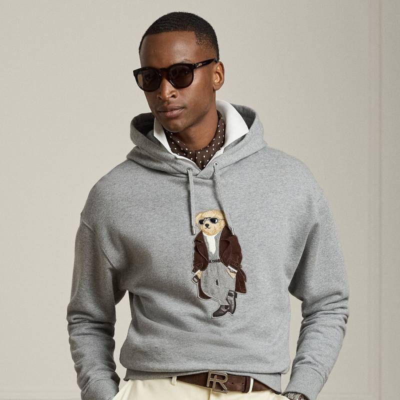 Fleece-Kapuzenpullover mit Polo Bear von Purple Label