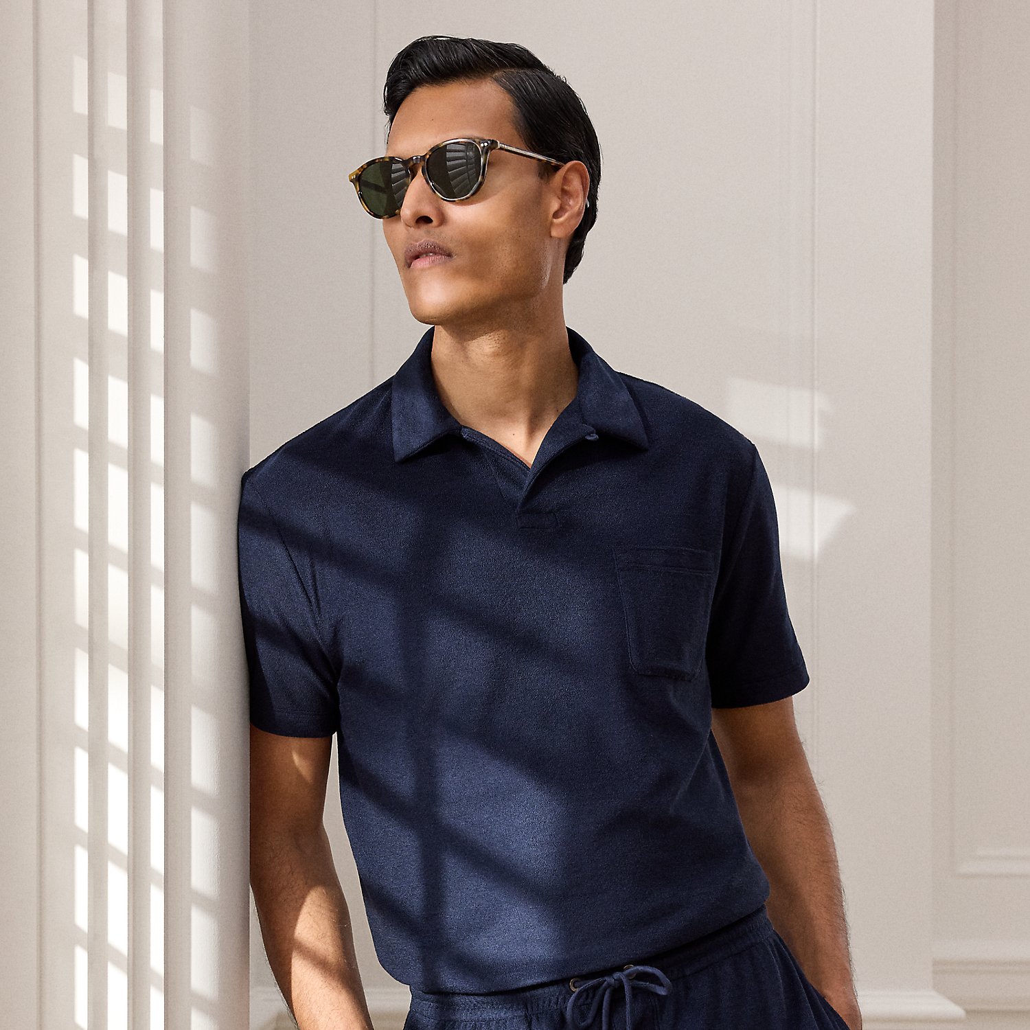 Freizeit-Kurzarmhemd Riviera aus Frottee von Purple Label