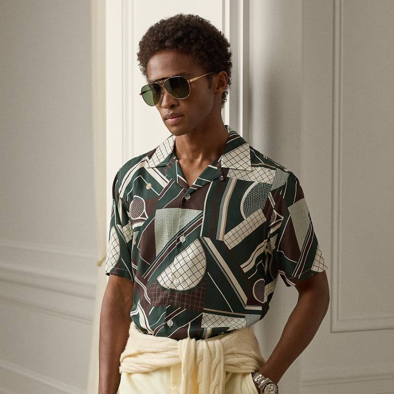 Freizeit-Kurzarmhemd mit Tennismotiv von Purple Label