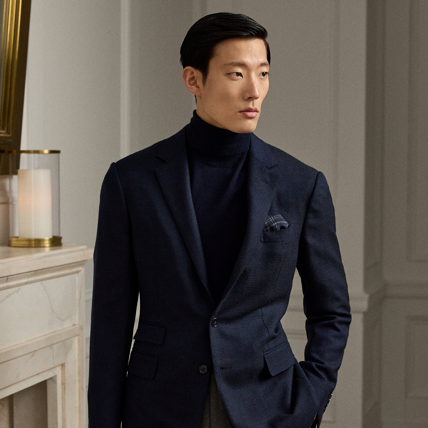 Glencheck-Anzug Kent aus Kaschmir von Purple Label