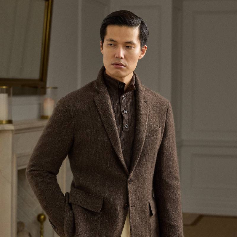 Handgeschneiderte Fischgratjacke Hadley von Purple Label