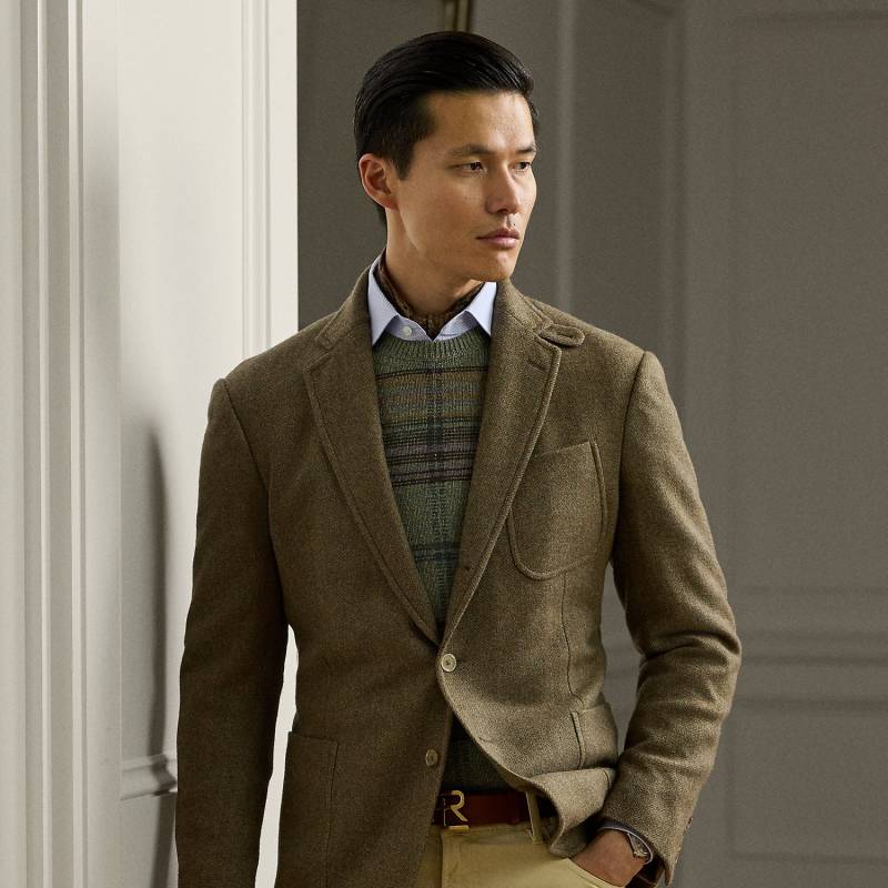 Handgeschneiderte Fischgratjacke Kent von Purple Label