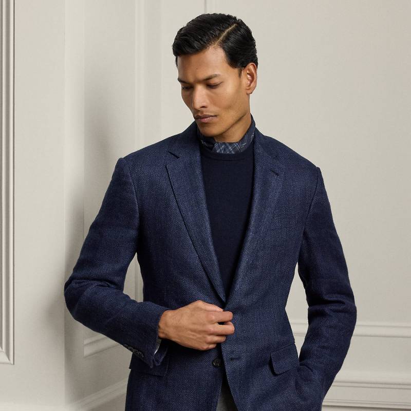 Handgeschneiderte Fischgratjacke Kent von Purple Label