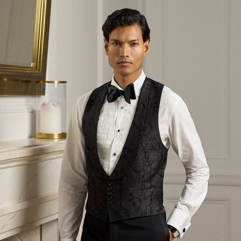 Handgeschneiderte Paisley-Jacquard-Weste von Purple Label