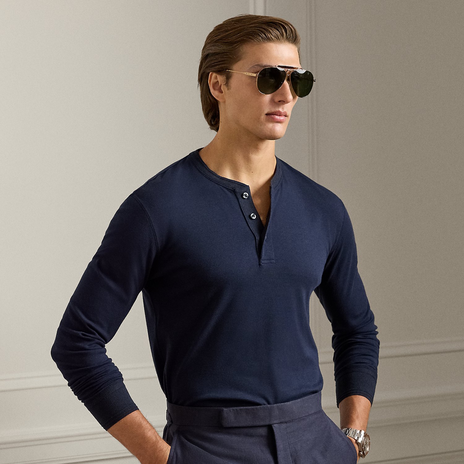 Henley aus Interlock von Purple Label