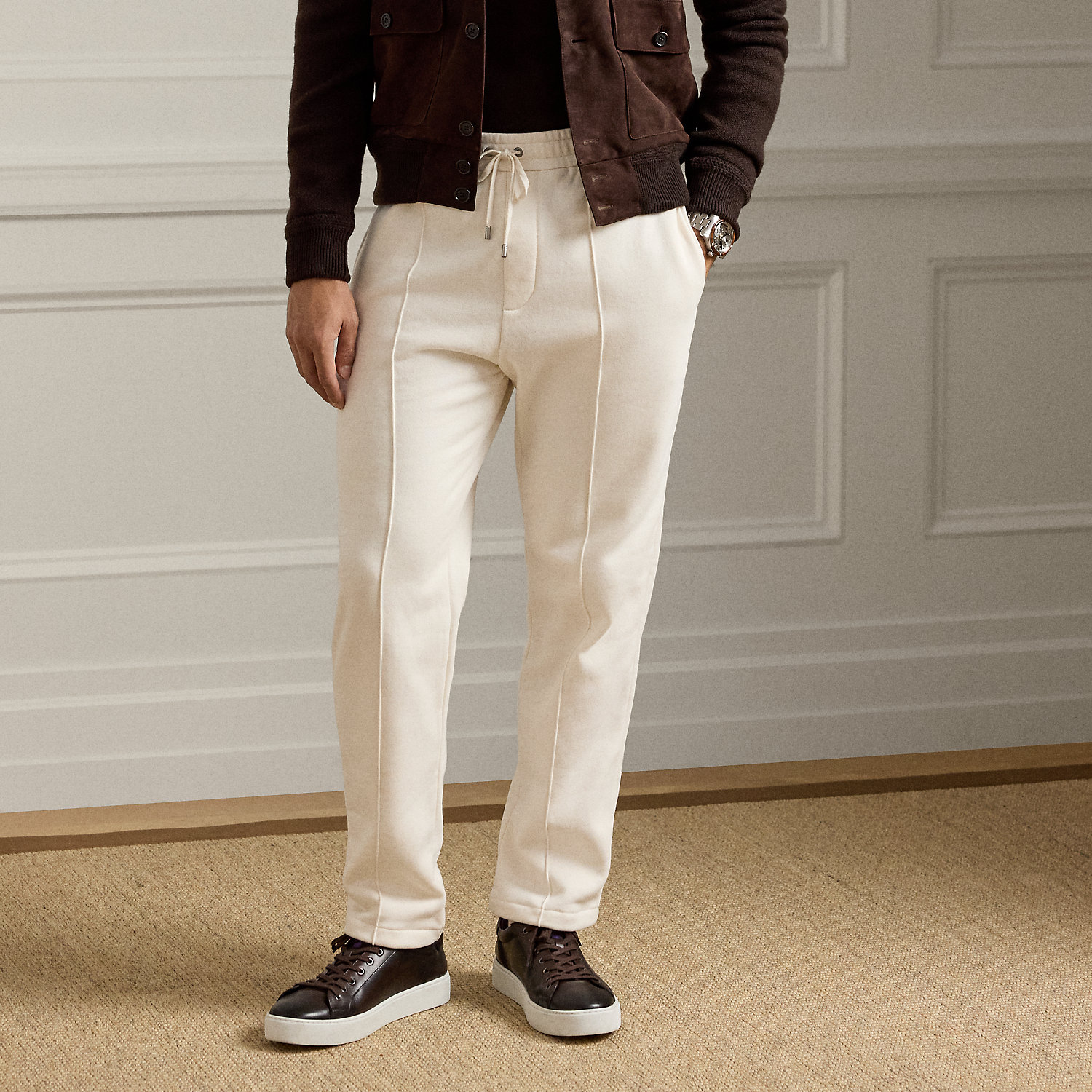 Hose aus Baumwoll-Kaschmir-Fleece von Purple Label