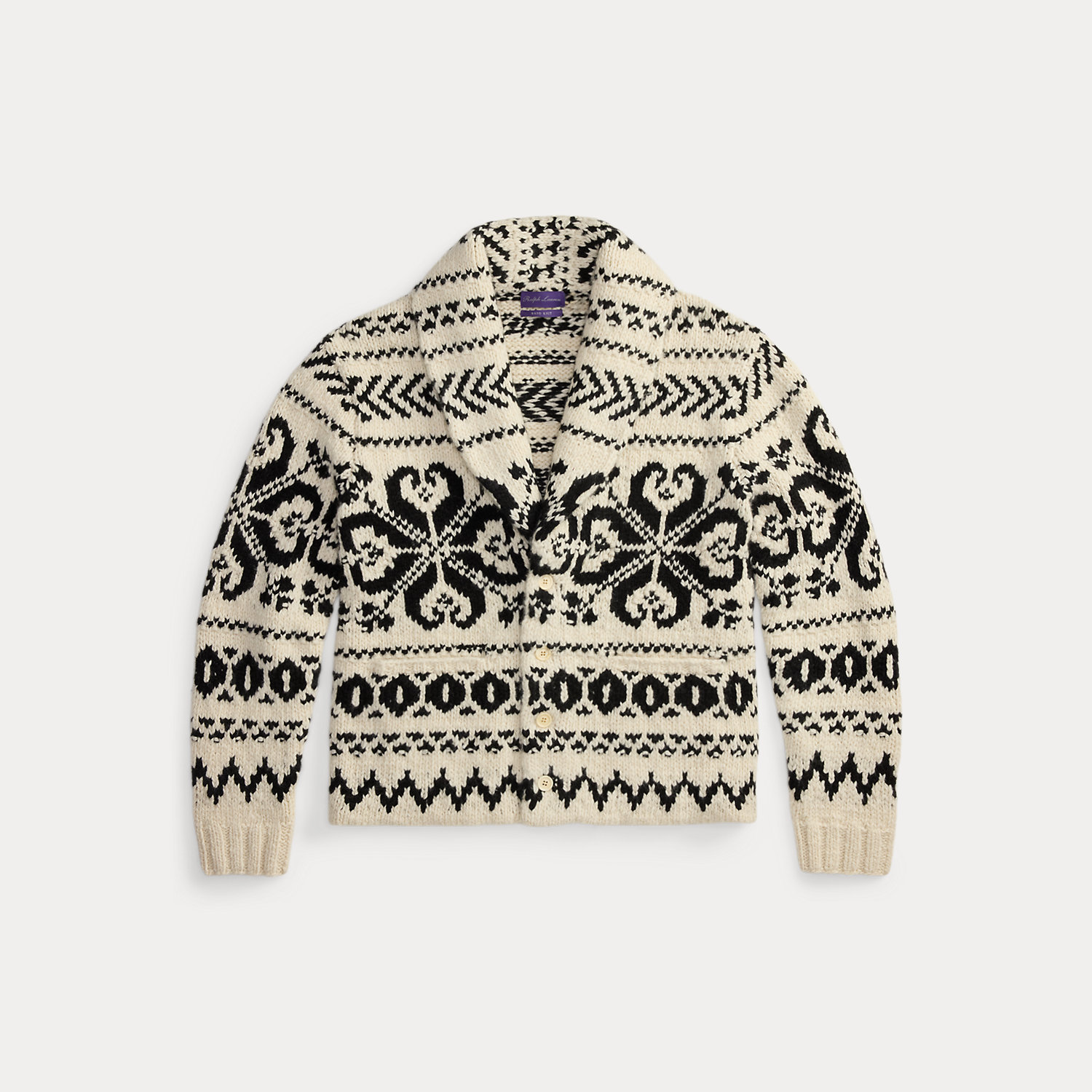 Kaschmir-Strickjacke mit Schalkragen von Purple Label