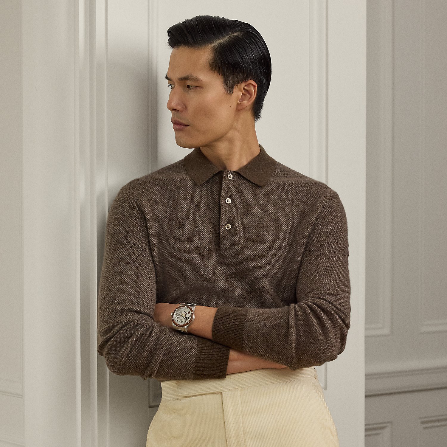 Kaschmirpullover mit Pfauenaugenmuster von Purple Label