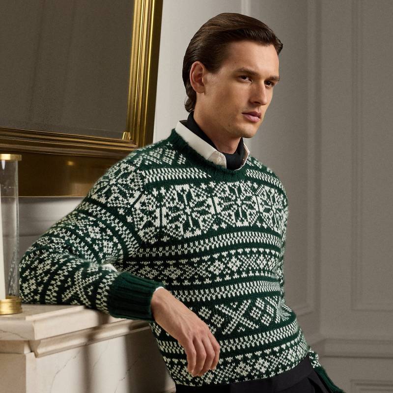 Kaschmirpullover mit Schneeflockenmuster von Purple Label