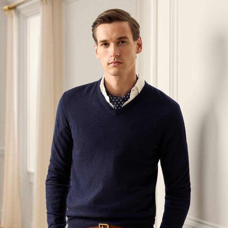 Kaschmirpullover mit V-Ausschnitt von Purple Label