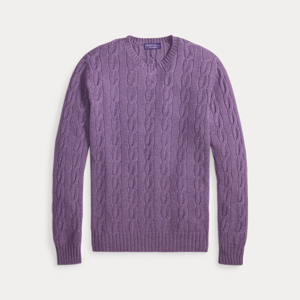 Kaschmirpullover mit Zopfmuster von Purple Label