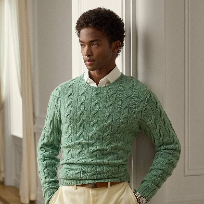 Kaschmirpullover mit Zopfmuster von Purple Label