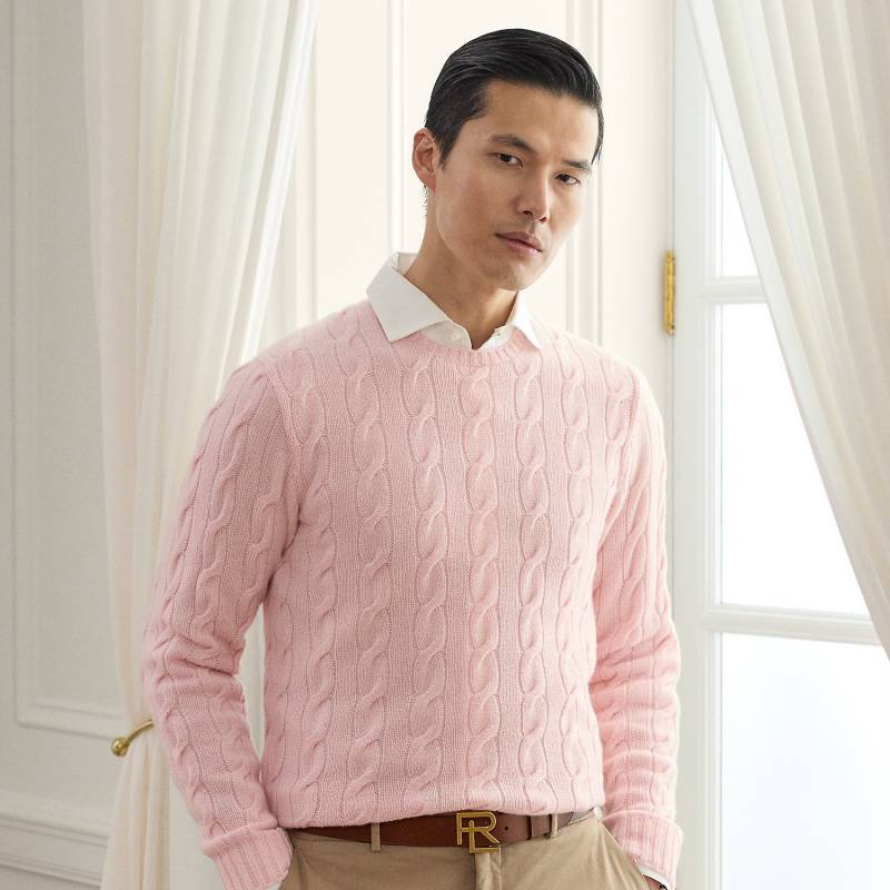 Kaschmirpullover mit Zopfmuster von Purple Label