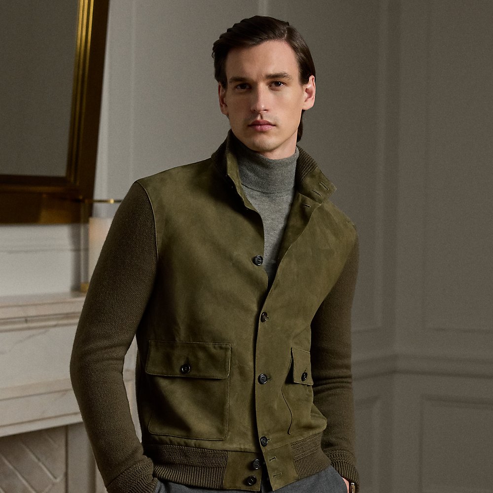 Kaschmirstrickjacke mit Wildleder Kaschmirstrickjacke mit Wildleder von Purple Label
