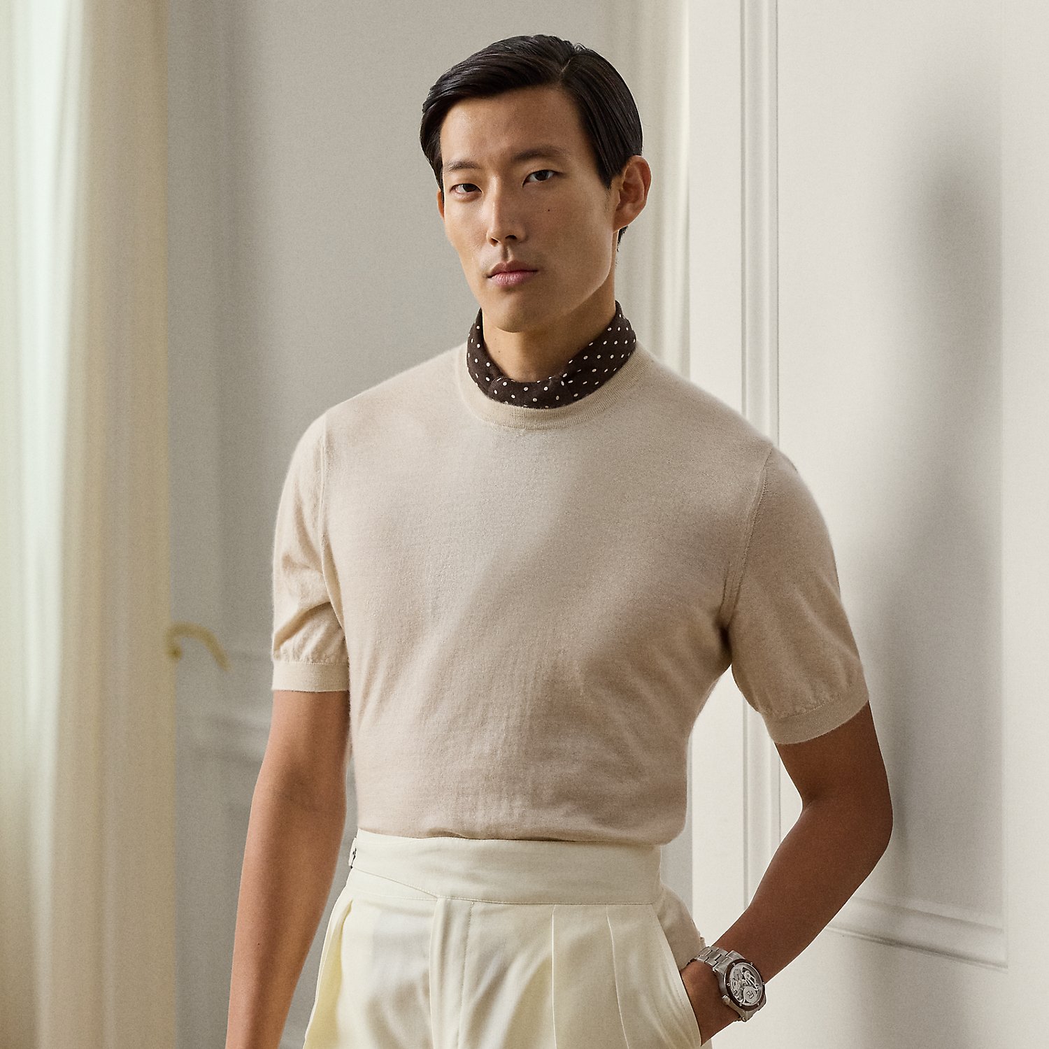 Kurzärmliger Kaschmirpullover von Purple Label