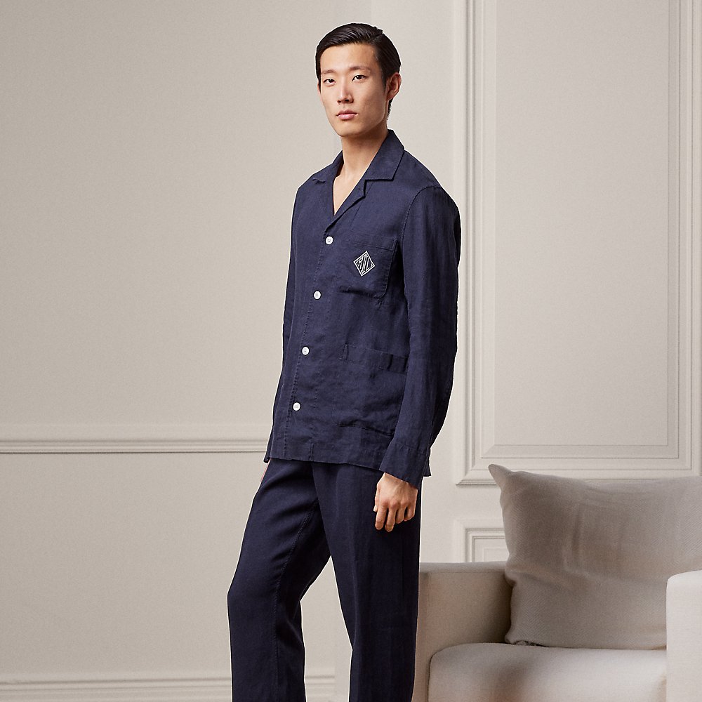 Monogramm-Pyjama aus Leinen von Purple Label