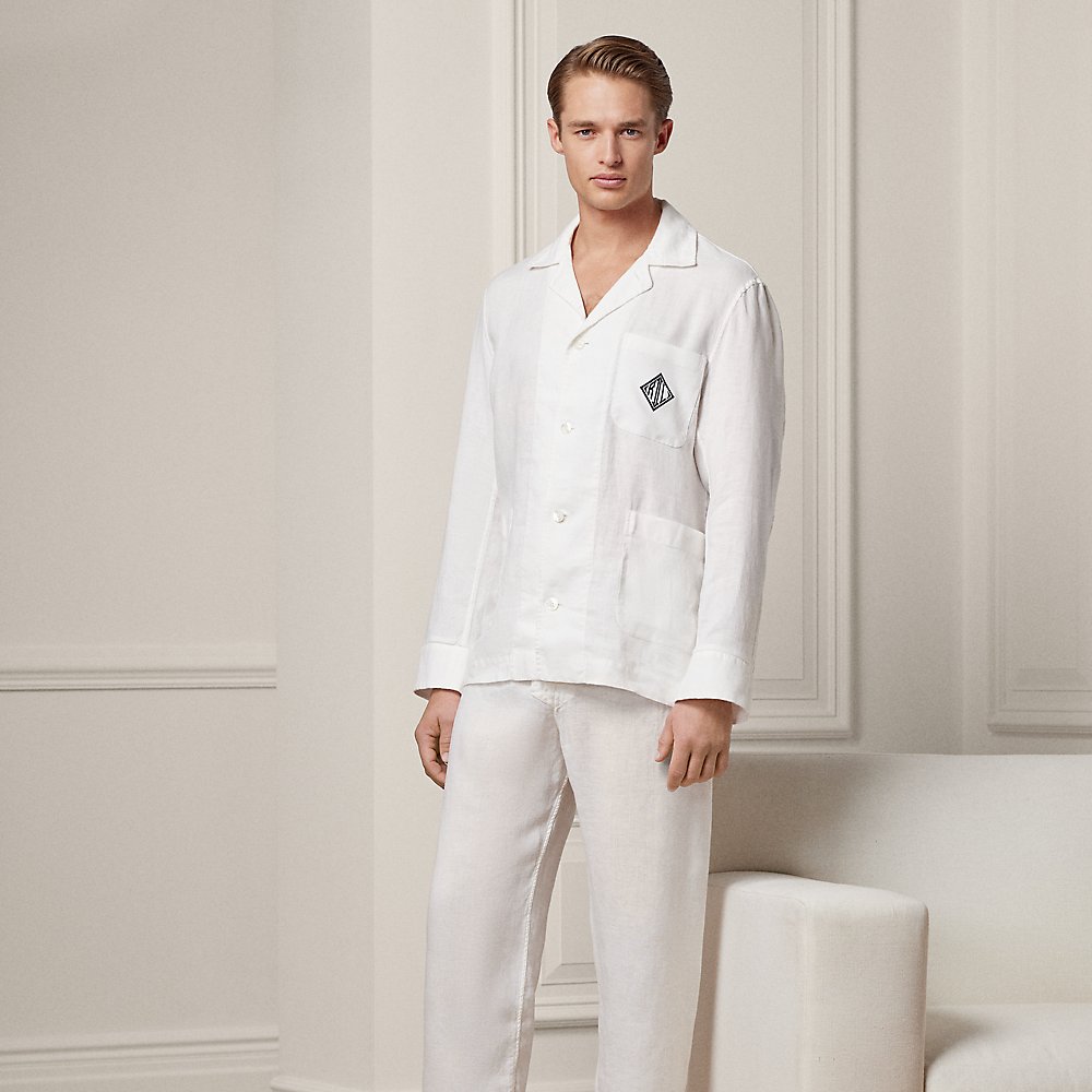 Monogramm-Pyjama aus Leinen von Purple Label