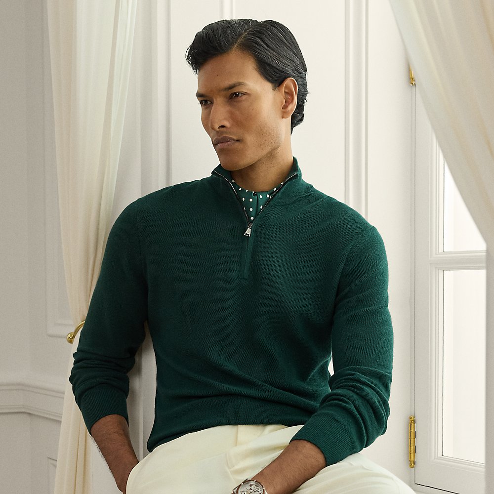 Piqué-Pullover aus Wolle von Purple Label