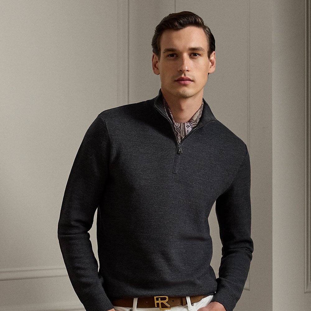 Piqué-Pullover aus Wolle Piqué-Pullover aus Wolle von Purple Label