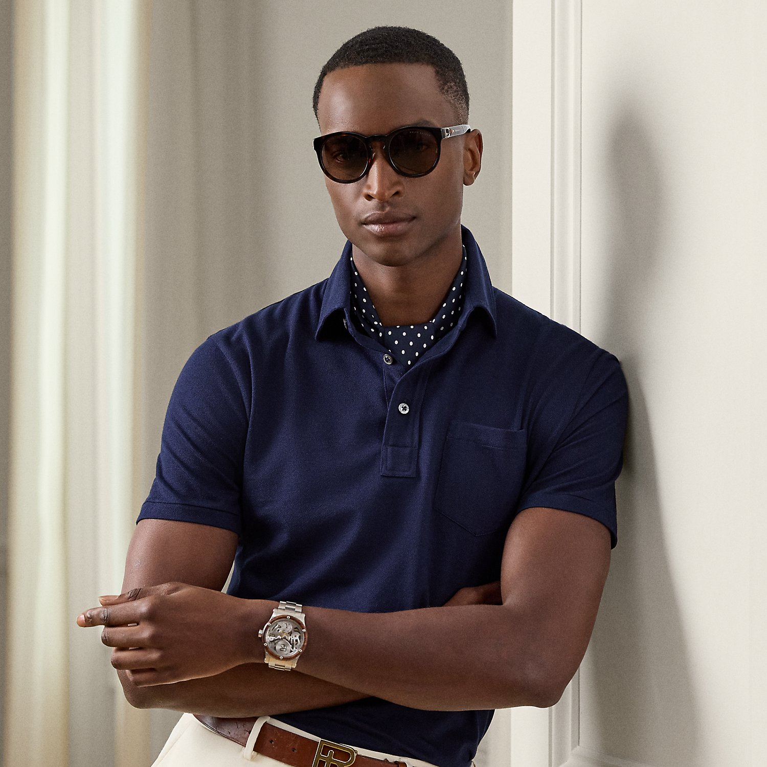 Poloshirt aus Baumwoll-Kaschmir-Piqué von Purple Label