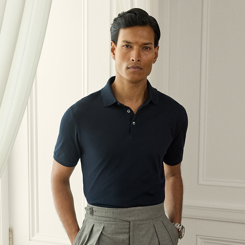 Poloshirt aus Seiden-Baumwoll-Piqué Poloshirt aus Seiden-Baumwoll-Piqué von Purple Label