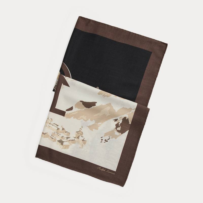 Seidentuch mit Skifahrer-Druck von Purple Label