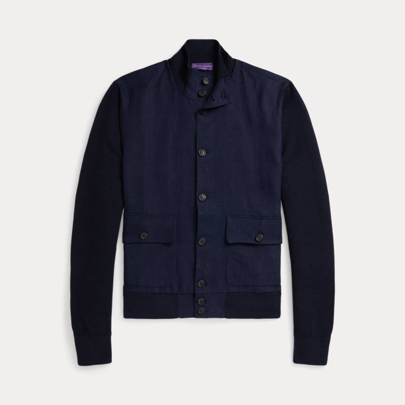 Strickjacke mit Leinenbahnen von Purple Label