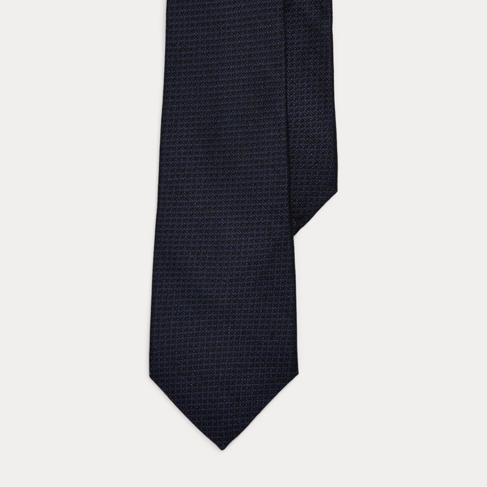 Strukturierte Seiden-Leinen-Krawatte von Purple Label