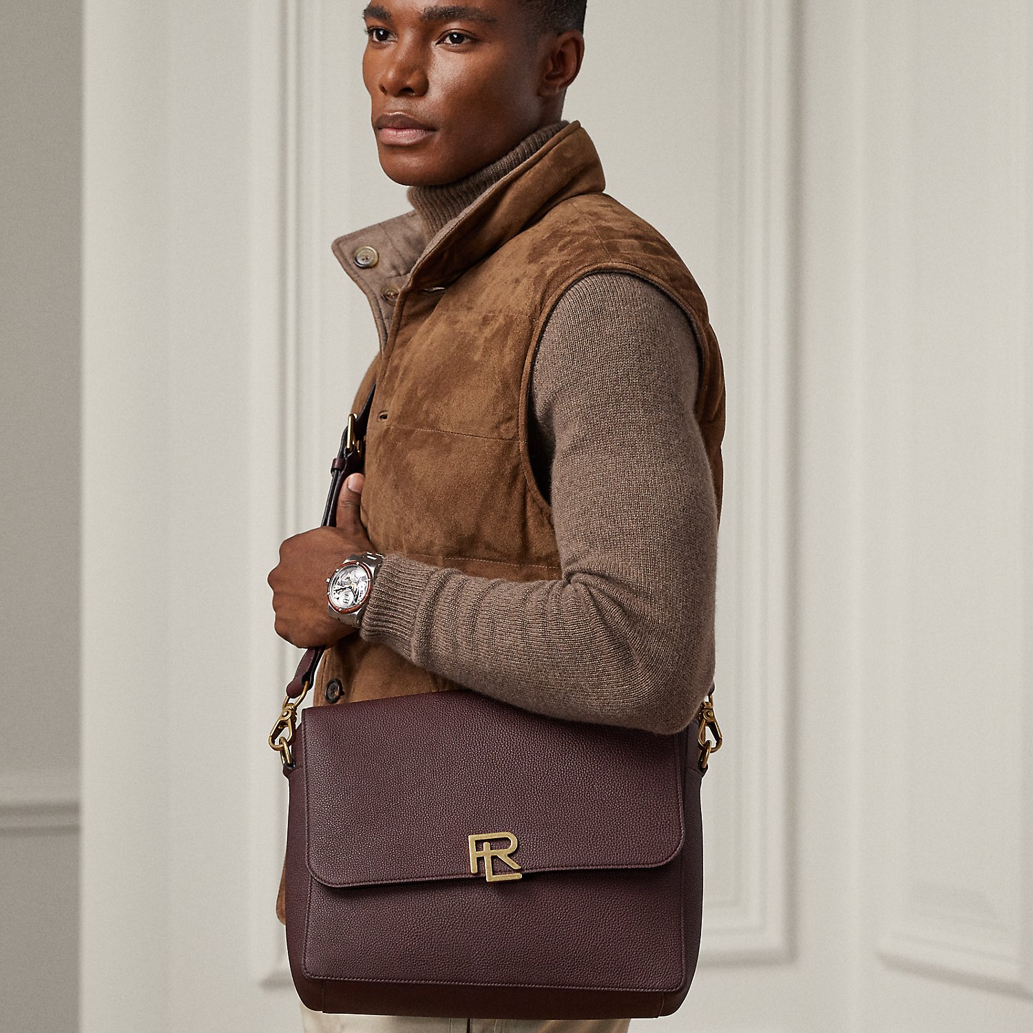 Umhängetasche RL aus Kalbsnarbenleder von Purple Label