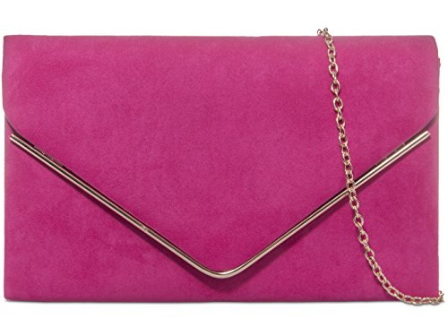 Purple Possum UK , Damen Clutch rosa Pink, Dark Pink, Cerise, Hot Pink, Fuchsia von Purple Possum UK