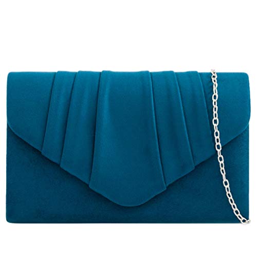 Damen-Clutch, Kunst-Wildleder, blaugrün, für Abendevents, Hochzeiten, Abschlussbälle von Purple Possum