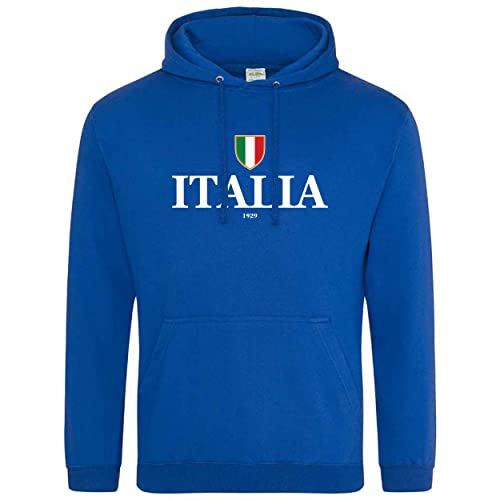 Italia Herren Kapuzenpullover Rugby Hoody Italienische Flagge Schild Nationen Italien Fans, königsblau, M von Purple Print House
